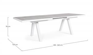 TAVOLO ALLUNG. KRION CM.205-265X103 BIANCO CERAMICA
