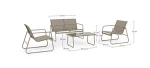 SET DIVANO MARKUS TEXIL. ALLUM. PZ.4 TORTORA