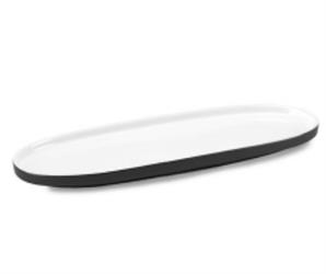 PIATTO PORCELAIN BICOLOR OVALE WHITE BLACK 38X12