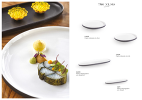 PIATTO PORCELAIN BICOLOR PIANO WHITE BLACK CM.18,5