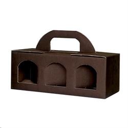 SCAT. PORTA VASI 3 FINESTRE 25X8X9 MARRONE