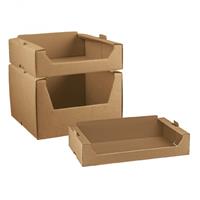 SCAT. CASSETTA CARTONE  AVANA 39X39X25 VETRINETTA