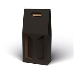 SCAT. 2 BOTTIGLIE NERA  18X9X38 C/FINESTRA