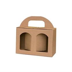 SCAT. PORTA VASI 2 FINESTRE 17X8X12 KRAFT AVANA