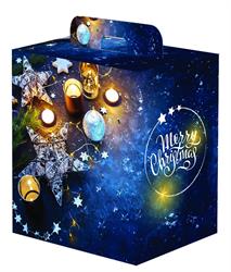 SCAT. PANETTONE LINEA   100 CM.31X23X34 SOGNO DI NATALE (BLU)