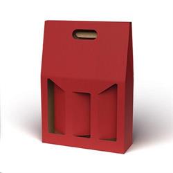 SCAT. 3 BOTTIGLIE ROSSO 27X9X38 C/FINESTRA