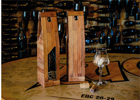 SCAT. 1 BOTTIGLIA EFFETTO TEAK 9X9X38 C/FINESTRA