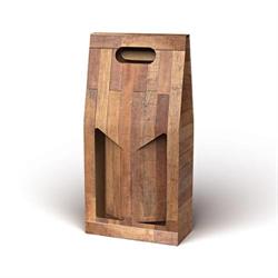 SCAT. 2 BOTTIGLIA EFFETTO TEAK 18X9X38 C/FINESTRA