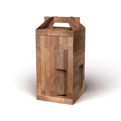 SCAT. 4 BOTTIGLIA EFFETTO TEAK 18X18X38 C/FINESTRA