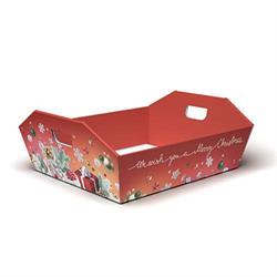 SCAT. CESTA CARTONE STESA CM.34X29x10 BIANCO NATALE