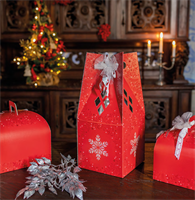 SCAT. PORTAPANETTONE CM.25X25X20H BASSO RED VISCHIO