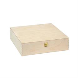 CASSETTA LEGNO BETULLA  CHIARO 4 BOTTIGLIE CM.35,5X34X9