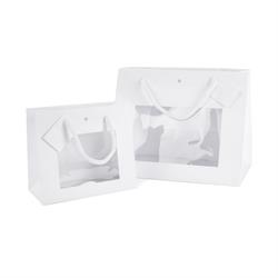 BUSTE CARTA LUSSO BIANCA C/FINESTRA 11+6x15 PZ.10