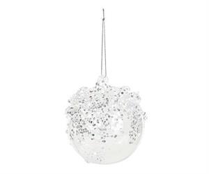 SFERA VETRO BIANCA GHIACCIATA DIAM.100