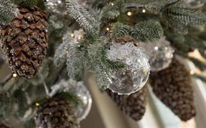 SFERA VETRO BIANCA GHIACCIATA DIAM.100