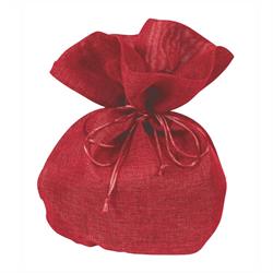 SACCO TELA IUTA C/LACCI CM.23X23 H.35 RED