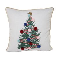 CUSCINO ARREDO COTONE CM.45X45 BIANCO DEC ALBERO