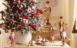 SCHIACCIANOCI ROSSO ORO H.92 CON LED IN POLIRESINA