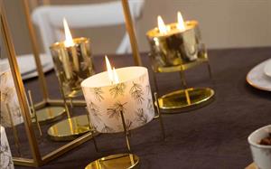 PORTACANDELA BIANCO CON ALZATA DIAM.11X8 H.