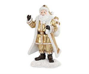 BABBO NATALE ORO CON REGALI  CM. 32 H. IN POLIRESINA