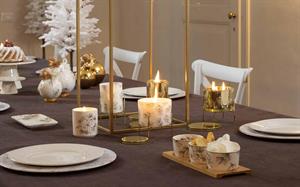 ALZATA DECORO STELLA NATALE ORO DIAM.15X7 H. IN CERAMICA