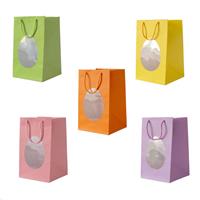 SHOPPER UOVO LUSSO CON  FINESTRA CM.18+18H.30 MIX COLOR