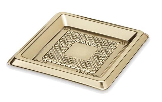 VASSOIO MEDORO QUADRO CM.12X12 ORO