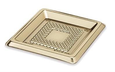 VASSOIO MEDORO QUADRO CM.12X12 ORO