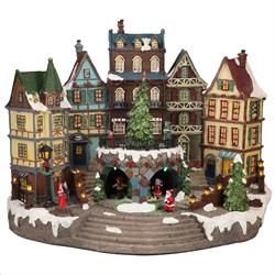 VILLAGGIO NATALIZIO CON LED MUSICALE CM.22X26X32